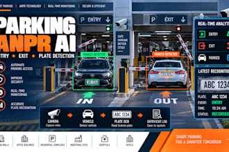 build parking entry exit anpr, license plate and vehicle detection system