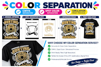 do professional color separation for screen printing