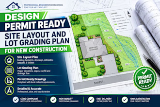 design permit ready site layout and lot grading plan for new construction