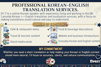 professionally translate korean to english or english to korean