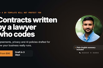 draft contracts, privacy policies, ai policies and tech legal documents