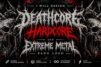 design deathcore, hardcore and extreme metal band logo