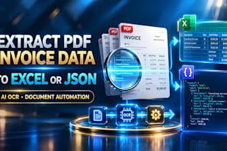 extract pdf invoice data to excel or json with ai ocr and document automation