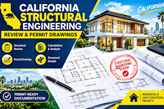 provide california stamp and structural engineering review and permit drawing