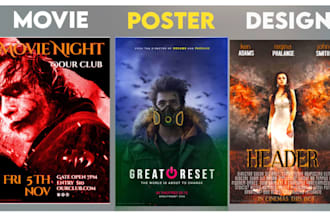create action packed movie poster, film poster design