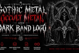 create gothic metal, occult metal and dark band logo