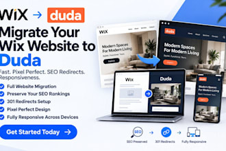 migrate your wix website to duda fast pixel perfect SEO redirects responsiveness