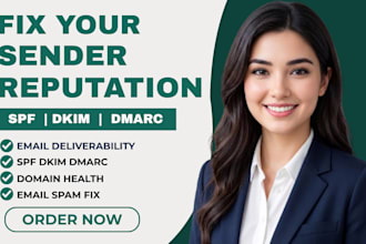 fix sender reputation email deliverability spf dkim dmarc domain health
