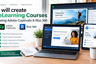 create elearning course on adobe captivate, rise 360