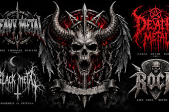 create heavy metal death metal black metal rock band logo