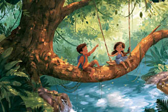 draw cover book illustration and story book illustration