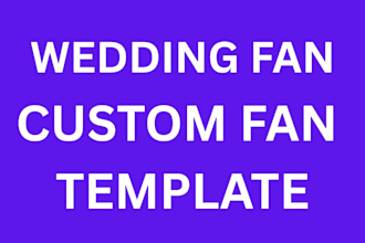 wedding program fan custom fan