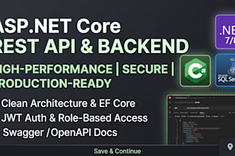 build secure rest API and backend in asp net core