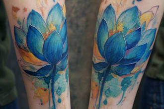 create a watercolor tattoo design