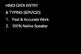 do professional hindi data entry and transcription