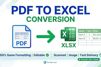 convert messy PDF file to excel with profitional formating