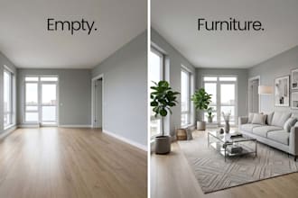 add virtual furniture, virtual staging to real estate photos