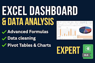 do excel data cleaning, advanced formulas, and dashboard