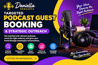 do targeted podcast guest booking and strategic outreach