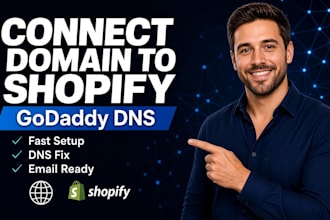 connect godaddy domain to shopify store, fix dns and email
