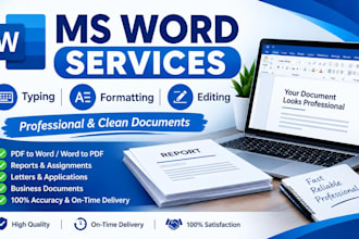 do ms word, typing and document formatting