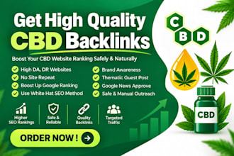 create cbd, cannabis, marijuana, and vape backlinks via guest post and SEO