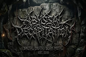 design brutal death metal, slam metal logo