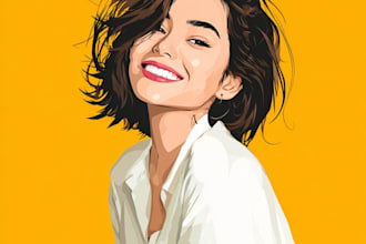 draw amazing and funny vector cartoon potrait