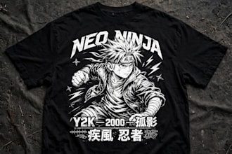 design trendy anime streetwear y2k graphic tshirt