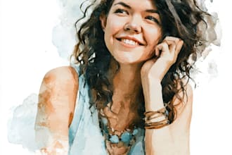 create custom watercolor portrait and illustration from anything