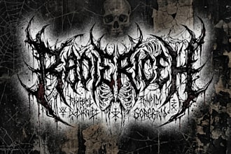 design brutal death metal, slam metal, goregrind logo