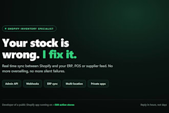 fix and build your shopify inventory and stock sync with your erp