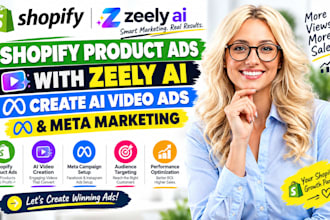 shopify product ads with zeely ai, create ai video ads and meta marketing