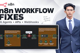 fix n8n workflow errors, debug ai agents, API and webhook integrations
