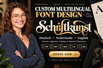 do custom font design latin german dutch typeface in ttf otf ai files for brands