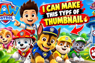 design eye catching cartoon and kids youtube thumbnails