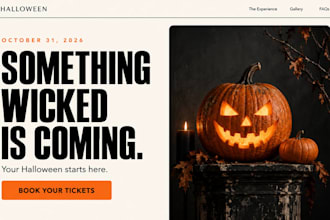 design wix hallowen website landing page spooky event website holiday promotion