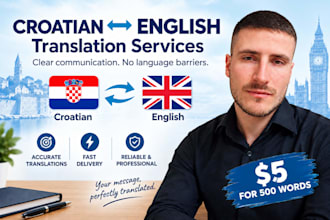 manually translate any document from croatian to english and vice versa