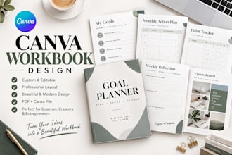 design canva workbook editable workbook, worksheet lead magnet fillable PDF