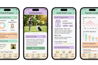 build a professional pet health tracker and puppy training mobile app