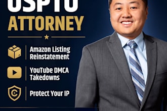 resolve amazon IP suspensions, prepare youtube dmca notices as uspto attorney