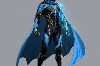 do a superhero comic illustration