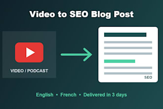 convert your video or podcast into an SEO blog article