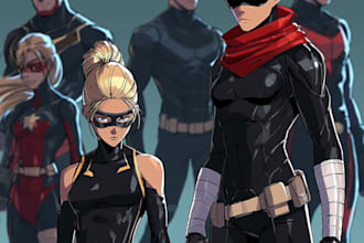 make concept art superhero character comic style