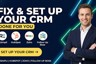 set up zoho hubspot resimpli pipedrive follow up boss lofty CRM boldtrail podio