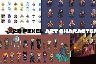 create 2d pixel art spritesheet an 8bit, 16bit, and 32bit pixel art animation