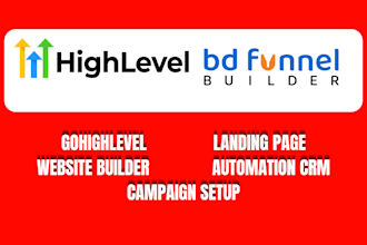 setup ghl landing page ghl website  campaign and automation setup