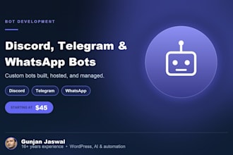 build a custom discord telegram or whatsapp bot