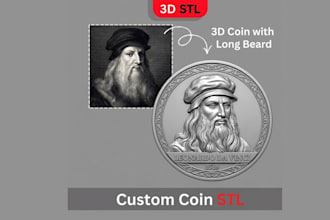 custom 3d coin, medallion and bas relief models for 3d printing