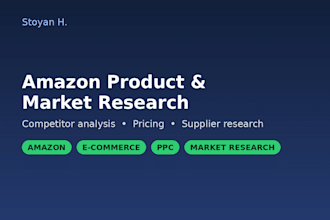 do amazon product research, competitor analysis, and market research